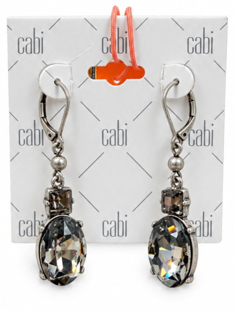 CAbi Stellar Earrings Faceted Smoky Crystal Drop